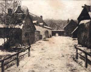 Willem Witjens - Boerderij Nederhemert in de Winter - Ets verkocht voor € 55!