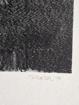 Roland Massa - Grote monochrome Litho "de donkerte van de mens" oplage 40 - gesigneerd kopen? Bied vanaf 33!