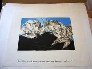 Ans Wortel - Zeefdruk. Titel, Temidden van de overwinnaars van onze dierbare moeder aarde .. verkocht voor € 60!