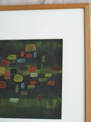 Niet of onleesbaar gesigneerd - Olieverf op papier , “Abstract” - ingelijst – ca 1960 kopen? Bied vanaf 10!