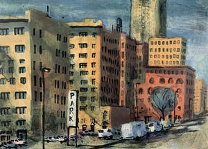 Jeroen Hermkens - Kleurenlitho - 'New York, Sixth Avenue' - 1995 kopen? Bied vanaf 100!