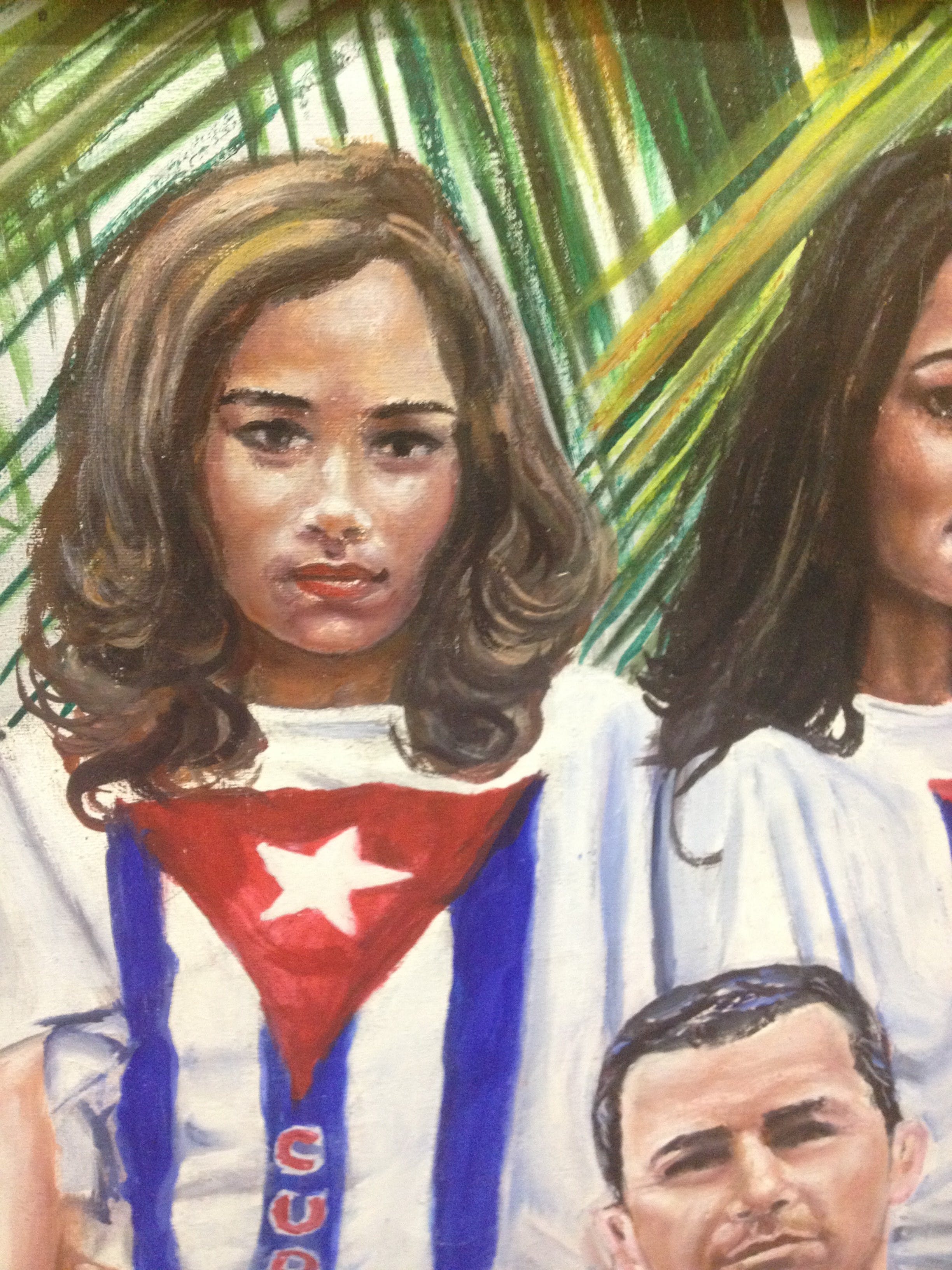 Niet of onleesbaar gesigneerd - Olieverf op doek - Groepsportret Cuba 2009 kopen? Bied vanaf 1!