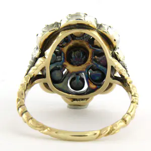 14k goud met zilver ring bezet met roos diamanten tot. 0.50ct – G/H - SI kopen? Bied vanaf 710!