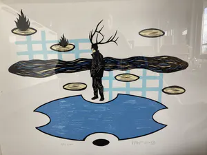 Hans Wap - Kleurenzeefdruk ‘Flames’ kopen? Bied vanaf 55!