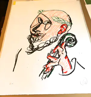 Markus Lüpertz - o.T. -großer Siebdruck , handsigniert -TOP-Zustand kopen? Bied vanaf 360!