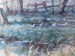 Jan van der Heijden - Hollands polderlandschap met kippen kopen? Bied vanaf 79!