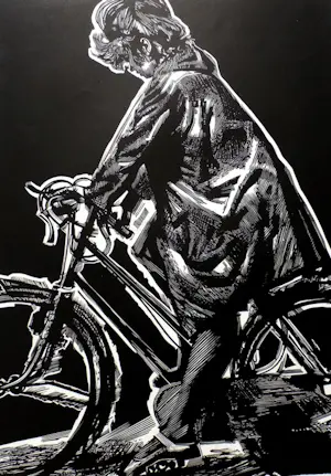 Wim Zwiers - Wim Zwiers - Linosnede - "Meisje op de fiets" - 1961 kaufen? Bieten Sie von 30!
