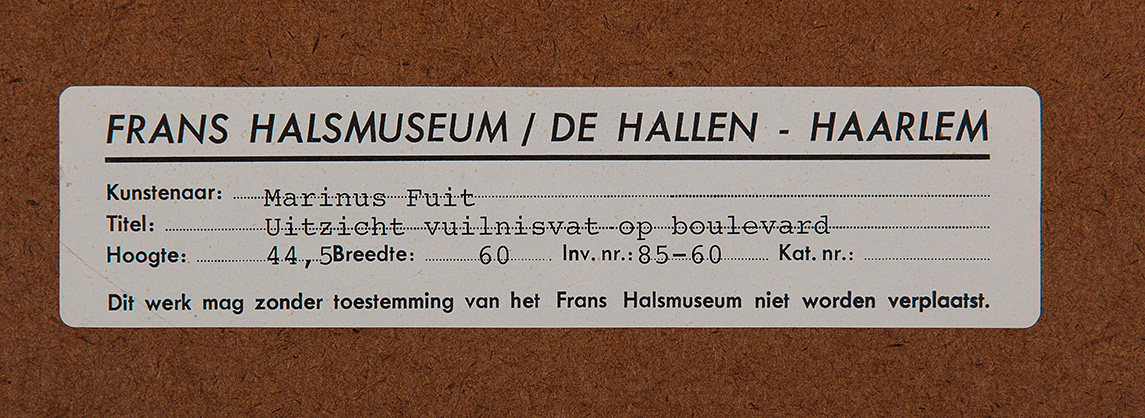 Marinus Fuit - Uitzicht vuilnisvat op boulevard - Litho op papier - Oplage X/XX kopen? Bied vanaf 10!