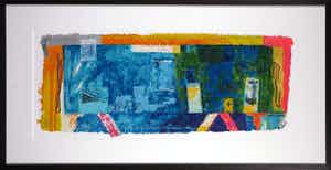 Jos Verwiel - Zeefdruk, Blue print l - Ingelijst (Groot) verkocht voor € 50!