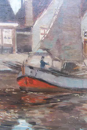 Rene De Baugnies - Schip aan de kade . kopen? Bied vanaf 110!