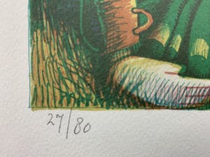 Nicolaas Wijnberg - kleurenlitho - 'Ontbijt voor een muze' - 1980 kopen? Bied vanaf 90!