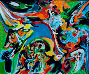 Finn Pedersen - Ingelijste olieverf op board - 1984 verkauft für € 799!
