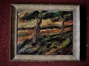 Niet of onleesbaar gesigneerd - Omstreeks 1920 expressionistisch olieverf "Herfst landschap" L. Weissberg kopen? Bied vanaf 1!