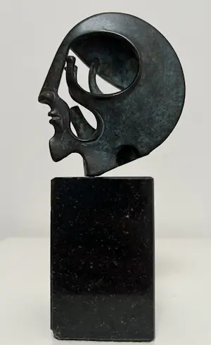 Fons Bemelmans - gesigneerde sculptuur | 'Krijgerskop' |1998 kopen? Bied vanaf 950!