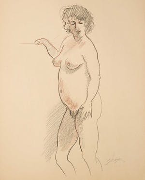 Jan Sluijters (jr.) - Tekening, Staand naakt kopen? Bied vanaf 40!