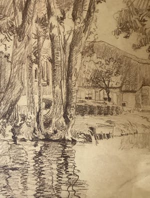 Bram Segaar - Tekening Giethoorn 1918 kopen? Bied vanaf 40!