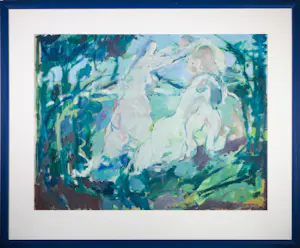 Willem Janssen - Acryl op papier, Badende vrouwen - Ingelijst (Groot) kaufen? Bieten Sie von 70!