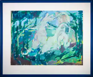 Willem Janssen - Acryl op papier, Badende vrouwen - Ingelijst (Groot) kopen? Bied vanaf 70!