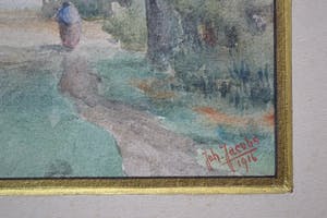 Johan Jacobs - Landschap - Aquarel - 1916 kopen? Bied vanaf 10!