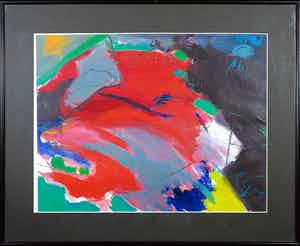 Franscz Witte - Acryl op papier, Spontaan - ingelijst verkocht voor € 35!