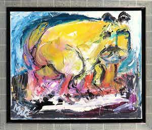 Martin van Wordragen - Olieverf op doek, Sluikstorter - Ingelijst verkocht voor € 1!