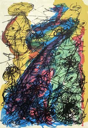 Henk Hesselius - kleurenzeefdruk | 'Experimenteel universum' | 1948-1997 verkocht voor € 35!