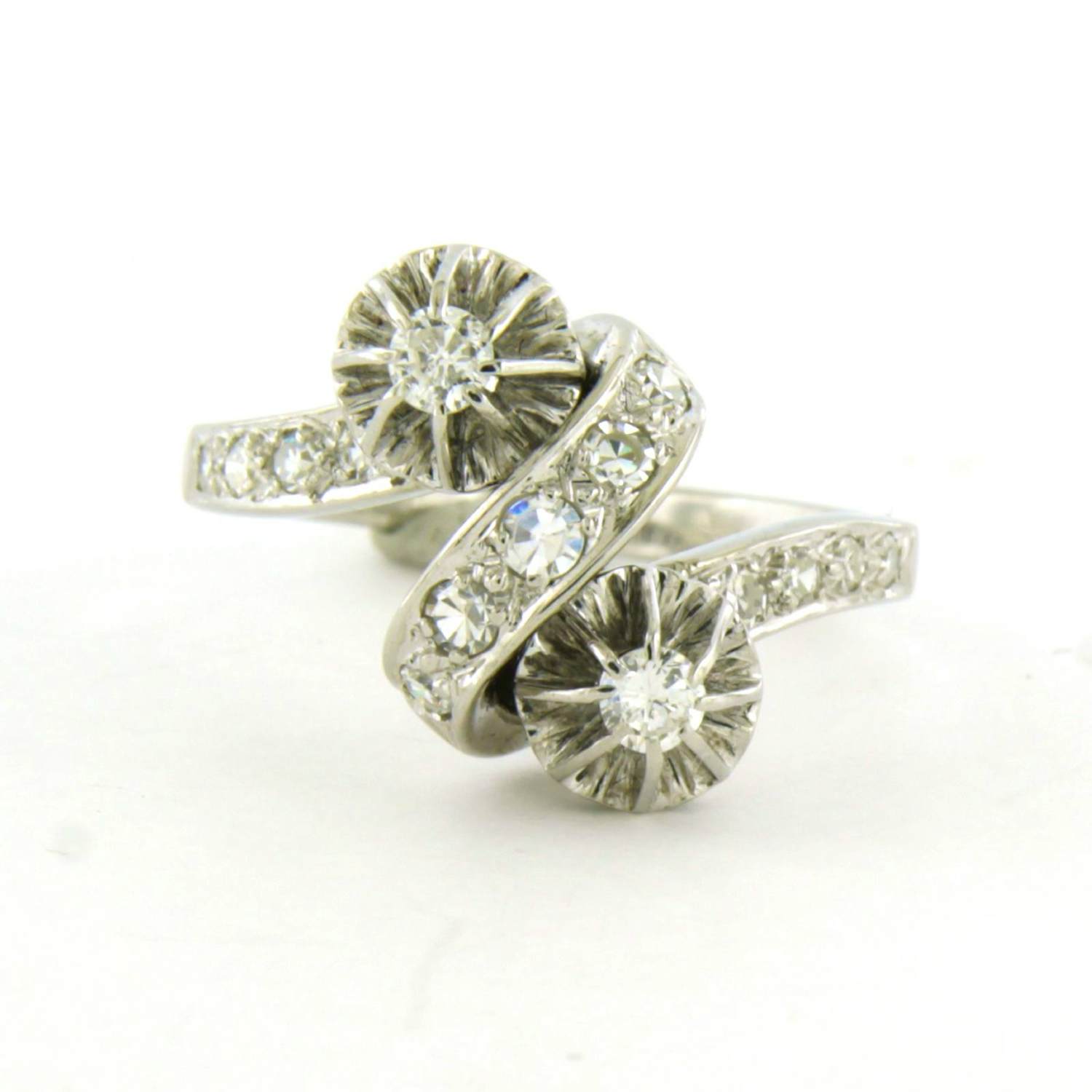 18k gouden ring met briljant en single cut geslepen diamant tot. 0.50ct kopen? Bied vanaf 800!