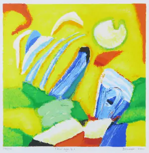 Saskia Bremer - Zeefdruk, New Age b.2.- Ingelijst kopen? Bied vanaf 1!