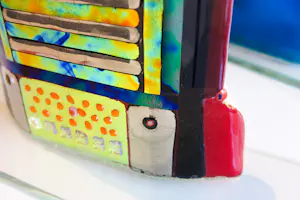 Bert Grotjohann - Glas, Kleurrijk abstract glazen object kopen? Bied vanaf 150!