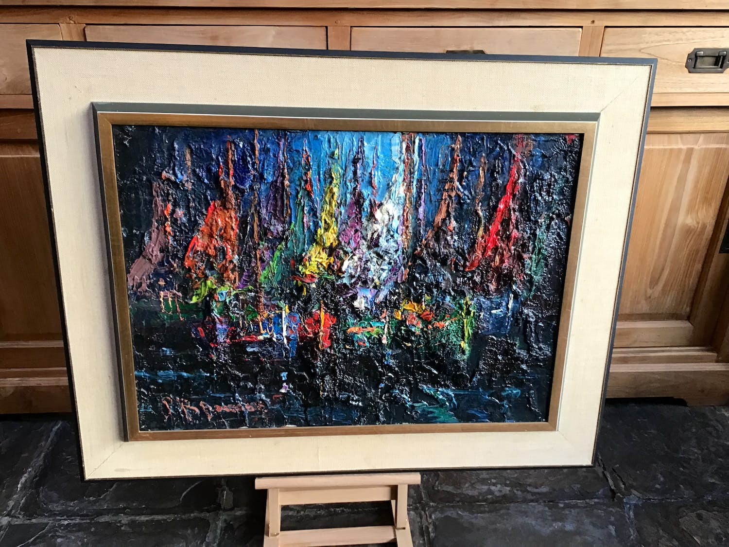 Peter Brouwer - Zeilschepen in de haven. verkocht voor € 250!