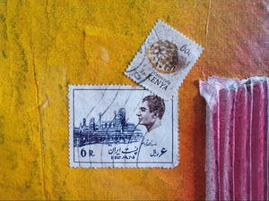 Theo Koster - Five (zeefdruk en collage in luxe lijst) kopen? Bied vanaf 1!