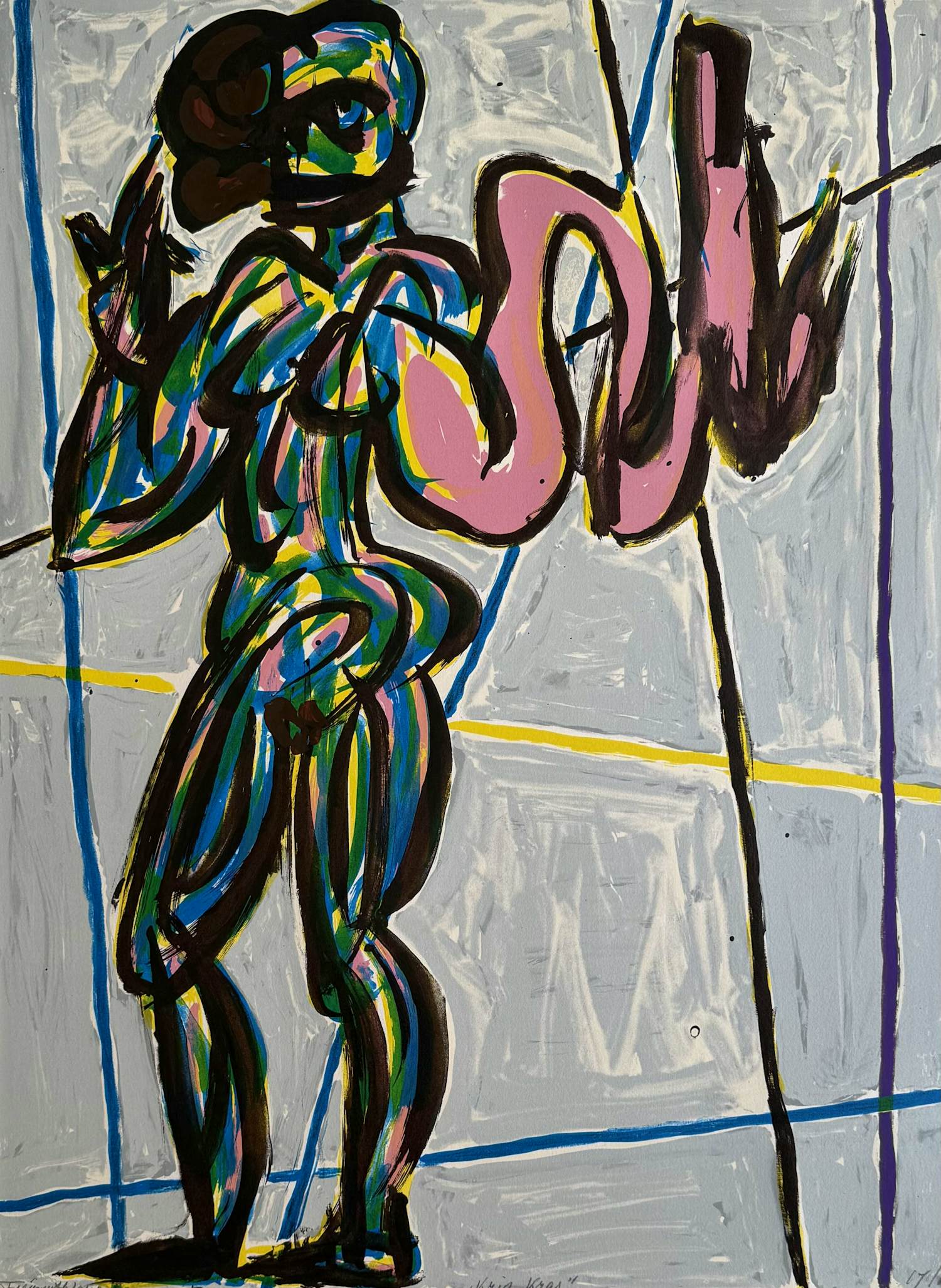 Alphons Freijmuth - handgesigneerde kleurenzeefdruk | 'Kris Kras' | 1994 kopen? Bied vanaf 80!