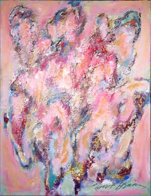 Bert Braam - Acryl op doek, Droomfiguuren (Groot) verkocht voor € 1!