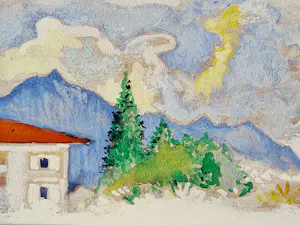 Karel van Seben - Omstreeks 1970 geschilderd post-impressionistisch olieverf "Zwitserland" kopen? Bied vanaf 43!