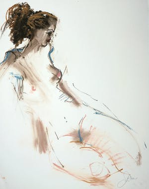 Franscz Witte - Gemende techniek op papier, Figuur II kopen? Bied vanaf 1!