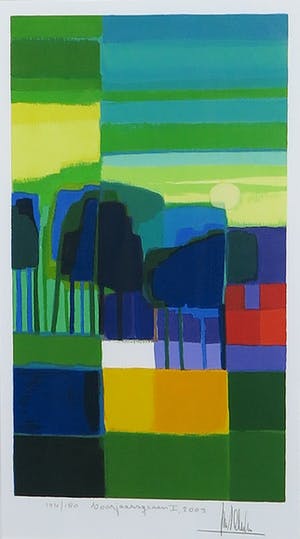 Ton Schulten - Zeefdruk, Voorjaarsgroen 1-Ingelijst kopen? Bied vanaf 200!