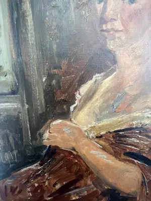 Simon Maris - Portret van een vrouw bij een raam - 1911 kopen? Bied vanaf 525!