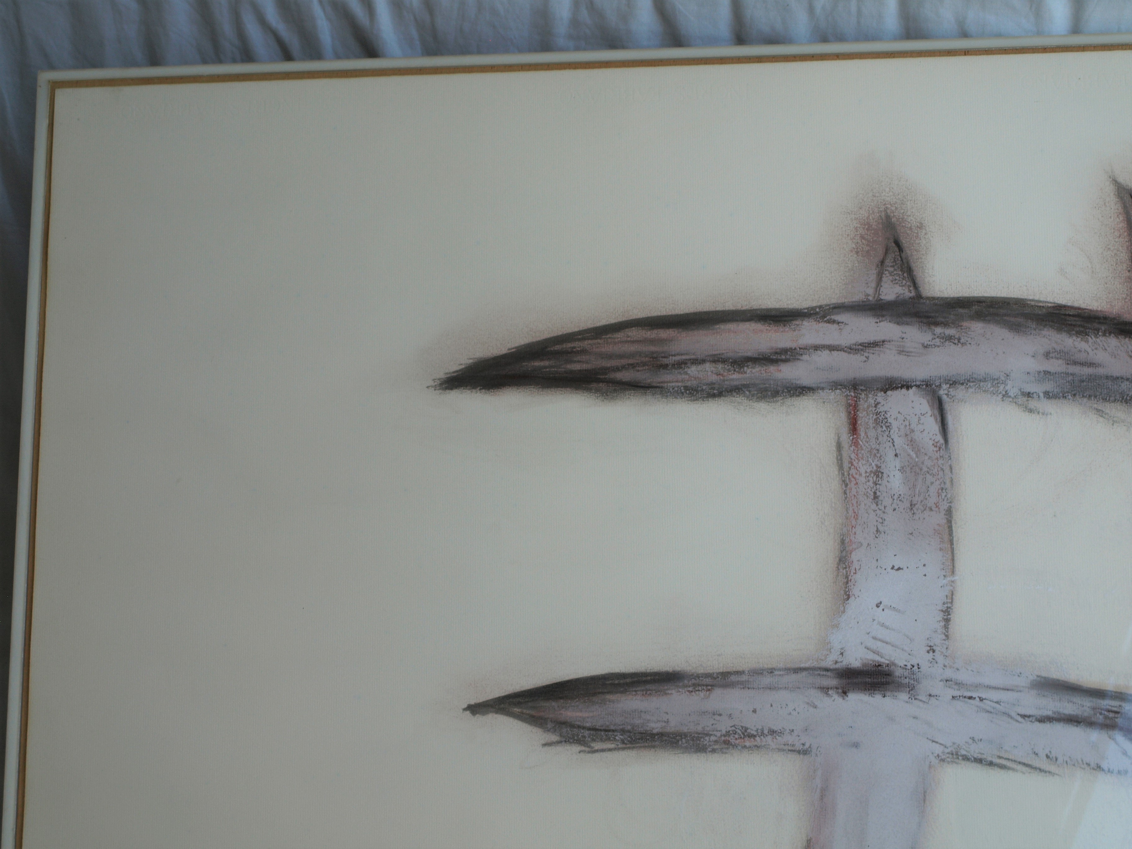 Niet of onleesbaar gesigneerd - Pastel , Abstracte compositie – 72 x 102 cm - 1985  kopen? Bied vanaf 1!