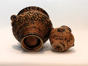 Jasba - Aztec-serie : bloempot 1549/20 en vaasje 150/12 | West Germany Pottery kopen? Bied vanaf 25!