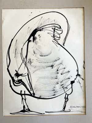 Alfons Van Meirvenne - Gans frontaal (ink op papier) verkocht voor € 15!