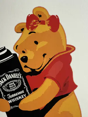 Death NYC - handgesigneerde zeefdruk | 'Winnie the Pooh/Jack Daniel's' | 2013 kopen? Bied vanaf 60!
