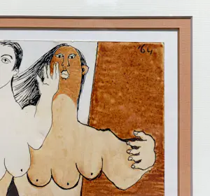 Ans Wortel - De weelde van het overbodige…, gouache (netjes ingelijst) kopen? Bied vanaf 150!
