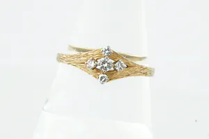 Vintage  jaren 60/70 14krt geel-goud & diamanten (0.25ct) dames fantasie ring kopen? Bied vanaf 170!