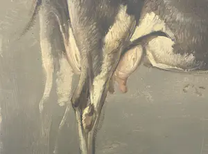 Anton Mauve (sr.) - olieverfstudie van een koe kopen? Bied vanaf 150!