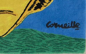 Corneille - Tapijt van wol, Le chat Jaune + certificaat van echtheid kopen? Bied vanaf 400!