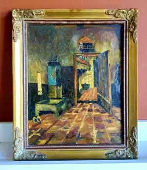 Niet of onleesbaar gesigneerd - Hollandse School 19e eeuw - Interieur verkocht voor € 1!