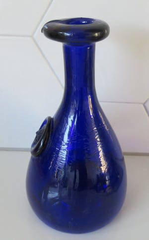 Holmegaard - Cobalt blauw Viking fles karaf ontwerp Ole Winther in 1955 kopen? Bied vanaf 36!