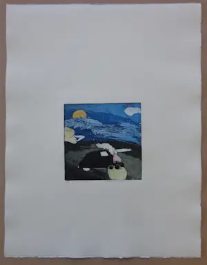 Michel van Overbeeke - ON MY WAY I / KLEURETS + GOUDDRUK / 65x50cm / SIG / 1996 kopen? Bied vanaf 35!