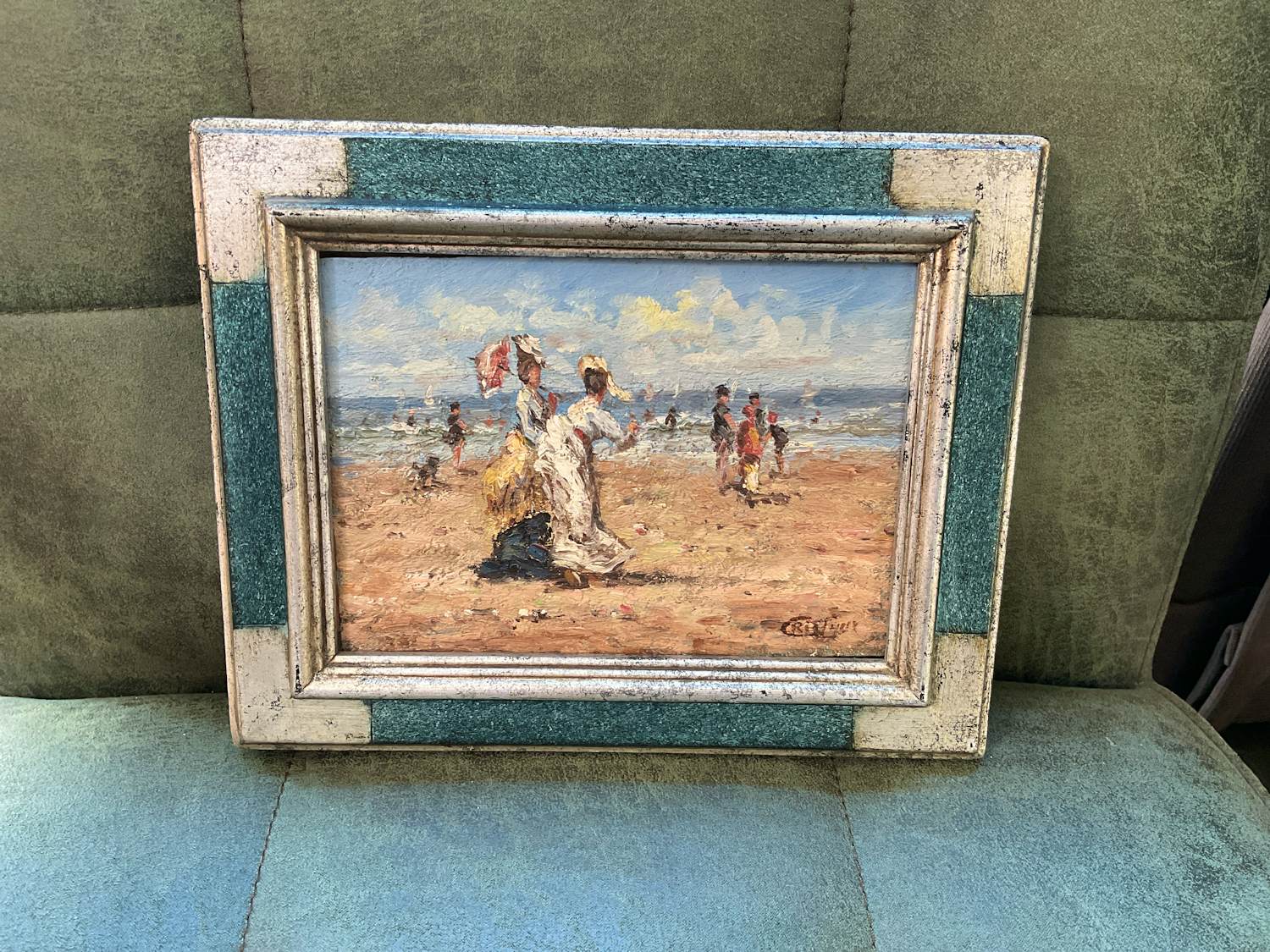 Francis Cristaux - Flaneren op het strand. kopen? Bied vanaf 200!