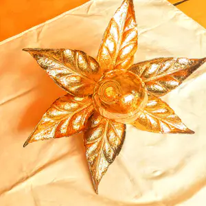 Willy Daro - Wandlampe Messing vergoldet Blumenform für Massive 1970er Jahre kopen? Bied vanaf 120!